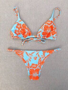 Kulani Kinis Triangle Top + Braided Bottom Bikini SET - Size Small